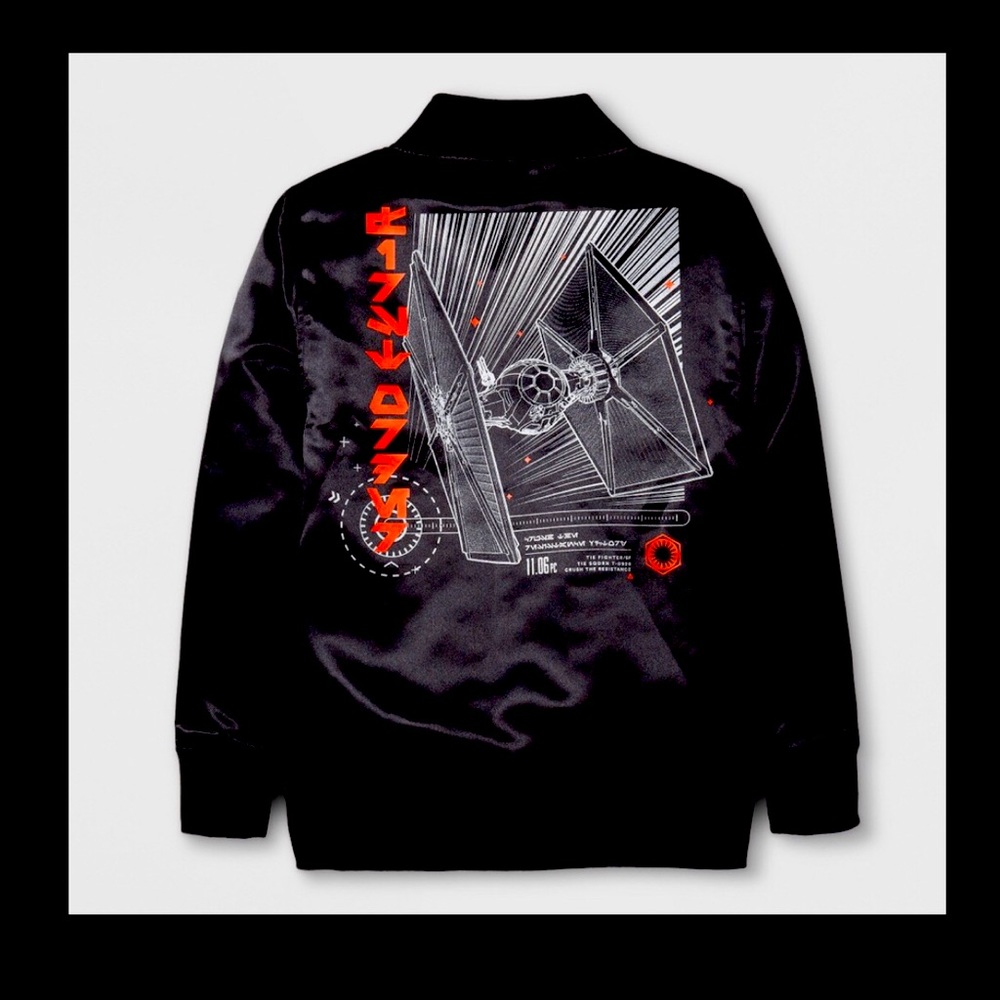 #11 Star Wars black satin kids bomber jacket
